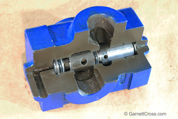 Oil Hydraulics Pilot Operated Check Valve cross section.